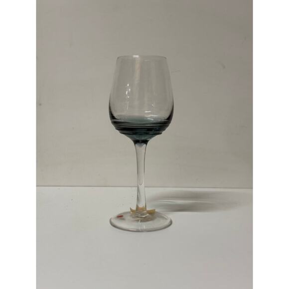NEW Elegant White Wine Glass with Blue Swirl Design. - Picture 1 of 3
